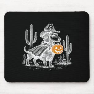 Vintage Cowboy Dachshund Halloween Spooky Season Mouse Pad