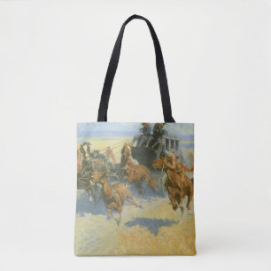 Vintage Cowboy, Downing the Nigh Leader, Remington Tote Bag