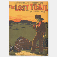 Vintage Cowboy & Horse Sunset Western Wall Art