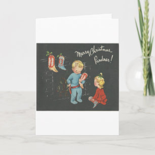 Vintage "Cowboy Kids" Christmas Holiday Card