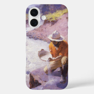 Vintage Cowboy, Panning Gold, Wyoming by Leigh iPhone 16 Case