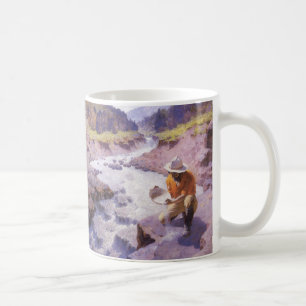 Vintage Cowboy, Panning Gold, Wyoming by Leigh Coffee Mug