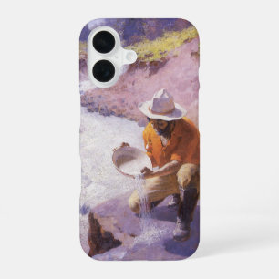 Vintage Cowboy, Panning Gold, Wyoming by Leigh iPhone 16 Case