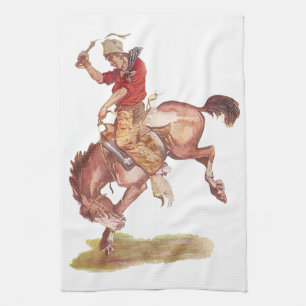 Vintage Cowboy Tea Towel