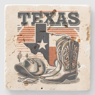 Vintage Cowboy Texas Stone Coaster