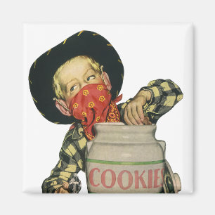 Vintage Cowboy Toy Gun Hand in the Cookie Jar Magnet