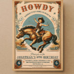 Vintage Cowboy Western Birthday  Invitation<br><div class="desc">Cowboy Wild Western Birthday</div>