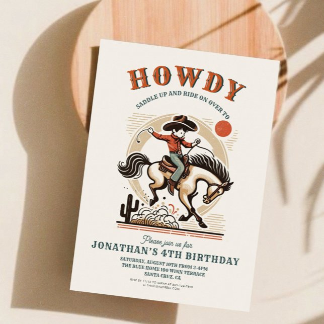 Vintage Cowboy Western Birthday  Invitation (Creator Uploaded)