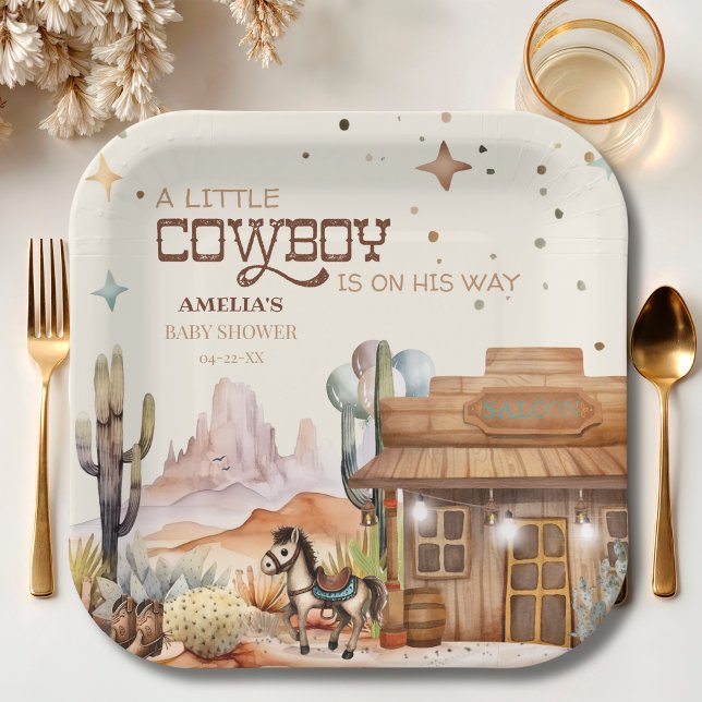 Vintage Cowboy Western Paper Plate (Creator Uploaded)