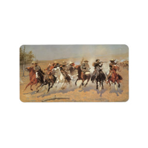 Vintage Cowboys, A Dash For Timber by Remington Label