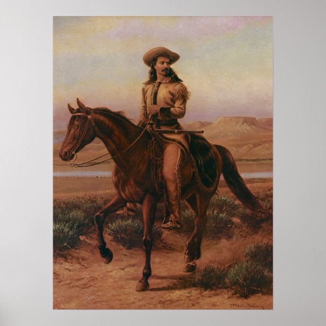 Vintage Cowboys, Buffalo Bill on Charlie by Cary Poster (Front)