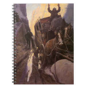 Vintage Cowboys, Hold Up in the Canyon by NC Wyeth Notebook