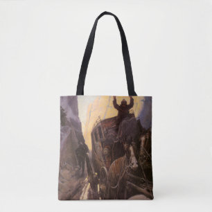 Vintage Cowboys, Hold Up in the Canyon by NC Wyeth Tote Bag