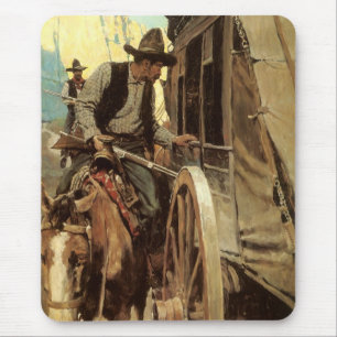 Vintage Cowboys, The Admirable Outlaw by NC Wyeth Mouse Pad