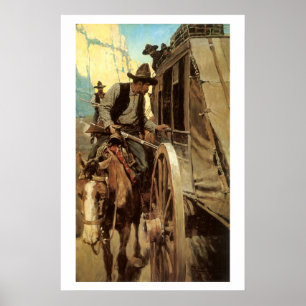 Vintage Cowboys, The Admirable Outlaw by NC Wyeth Poster