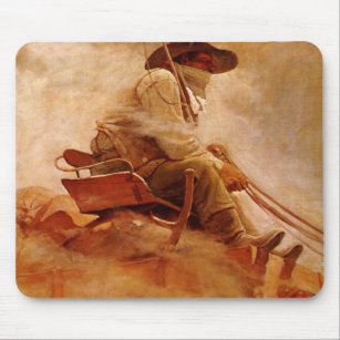 Vintage Cowboys, The Ore Wagon by NC Wyeth Mouse Pad