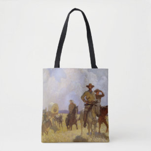 Vintage Cowboys, The Parkman Outfit by NC Wyeth Tote Bag