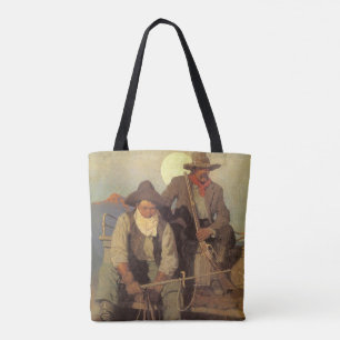 Vintage Cowboys, The Pay Stage by NC Wyeth Tote Bag