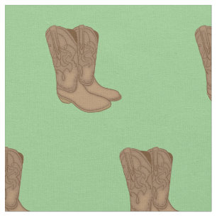 Vintage Cowgirl Boots Soft Green Baby Room Decor Fabric