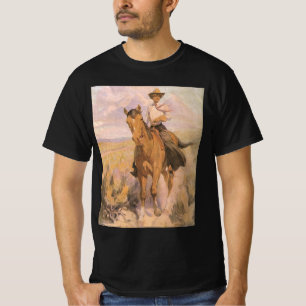 Vintage Cowgirl Cowboy, Woman on Horse by Dunton T-Shirt