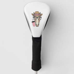 Vintage Cowgirl Horse With Flowers and Pink Drink Golf Head Cover