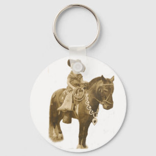 VINTAGE COWGIRL KEYCHAIN