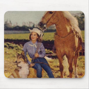 Vintage Cowgirl Mouse Pad