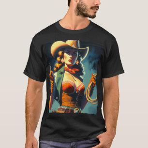 Vintage Cowgirl Painting T-Shirt
