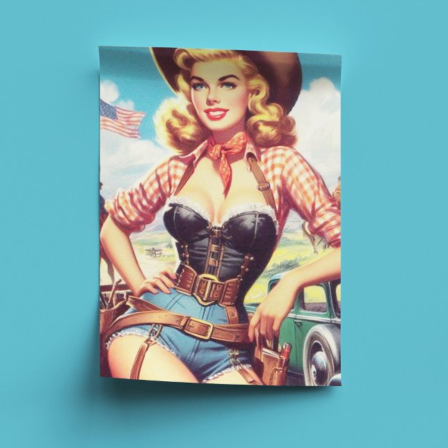Vintage Cowgirl Pin Up Tissue Paper (Creator Uploaded)