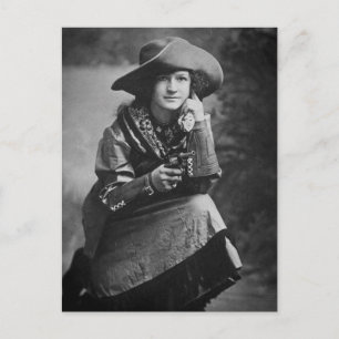Vintage Cowgirl Posing with Her Six Shooter Postcard