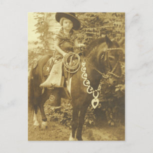 VINTAGE COWGIRL POSTCARD/INVITATION INVITATION POSTCARD