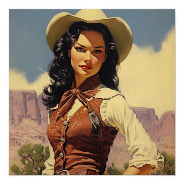 Vintage Cowgirl Romance: Wild West Whispers Poster (Front)