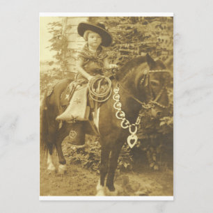 VINTAGE COWGIRL WESTERN PARTY INVITATION