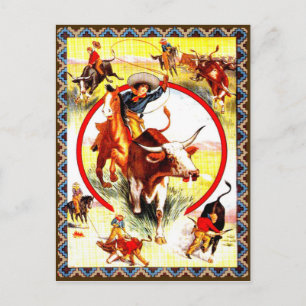 "Vintage Cowgirl" Western Postcard