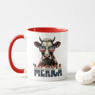 Vintage Cox Merica 4th of july patriotic Mug
