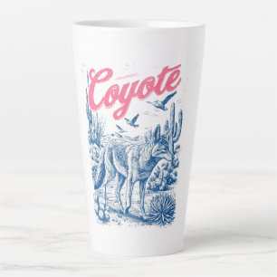 Vintage Coyote Desert Scene Wildlife Nature Art Latte Mug