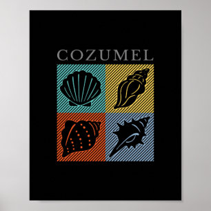 Vintage Cozumel Mexico Colourful Beach Vacation So Poster