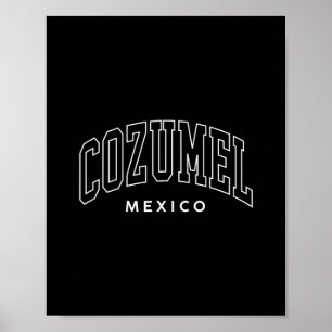 Vintage Cozumel Mexico Retro Throwback Preppy Wome Poster
