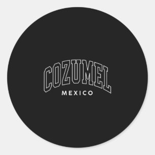 Vintage Cozumel Mexico Retro Throwck Preppy Women Classic Round Sticker
