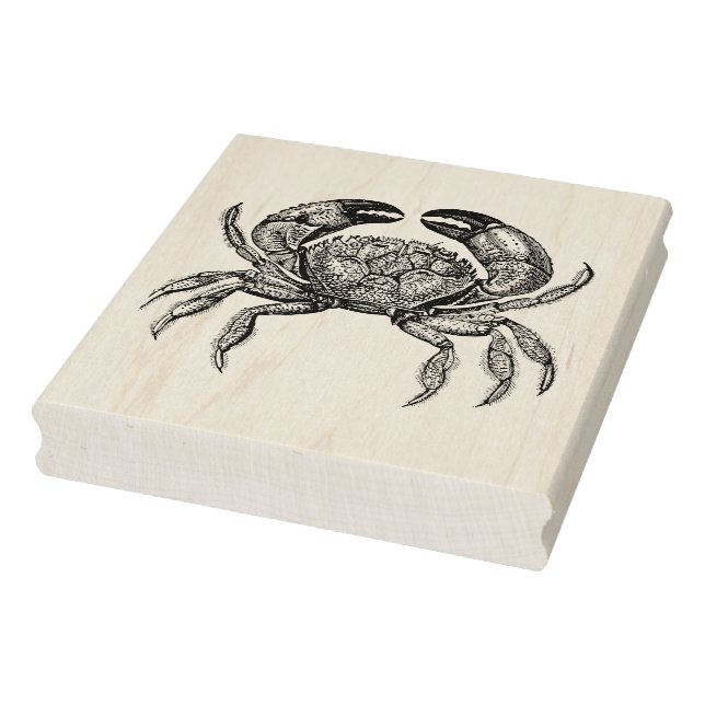 Vintage Crab #1 Drawing Rubber Stamp (Stamp)