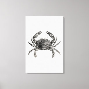 Vintage Crab Antique Crabs Personalised Template Canvas Print