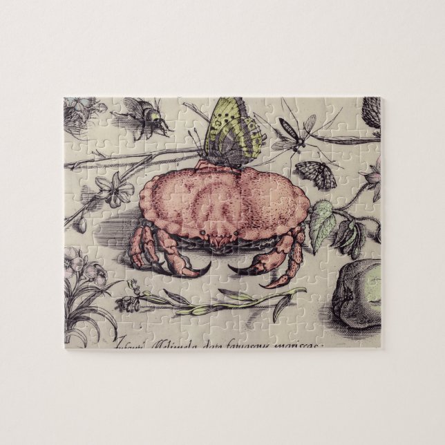 Vintage Crab, Botanicals, Insects, and Flowers Jigsaw Puzzle (Horizontal)