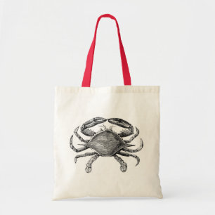 Vintage Crab Drawing Tote Bag