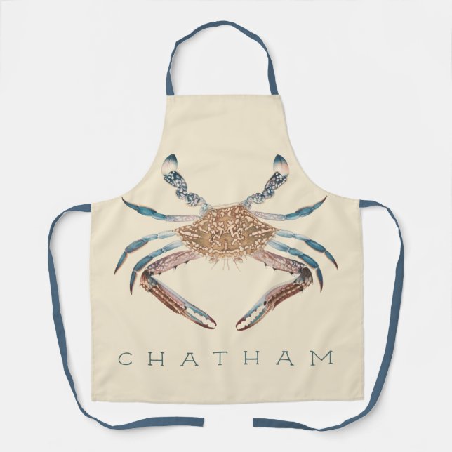 Vintage Crab Illustration Apron (Front)