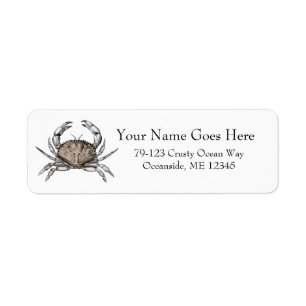 Vintage Crab Return Address Label