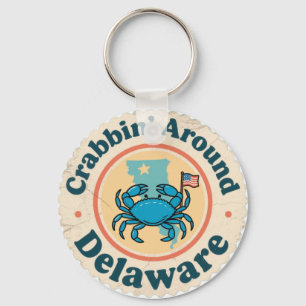 Vintage Crabbin Around Delaware Crab Key Ring
