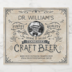 Vintage Craft Beer Custom Brewer Photo Bottle Label
