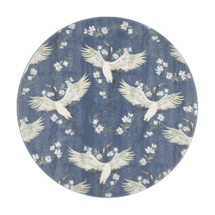 Vintage Crane: Flying Bird Pattern Cutting Board