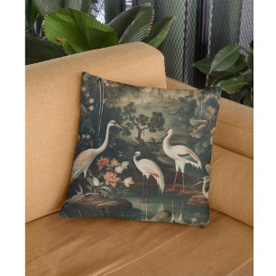 vintage cranes and palaces in the tropics cushion
