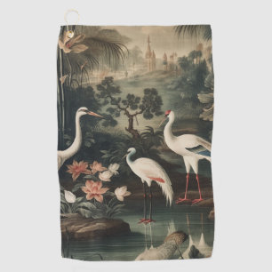 vintage cranes and palaces in the tropics golf towel